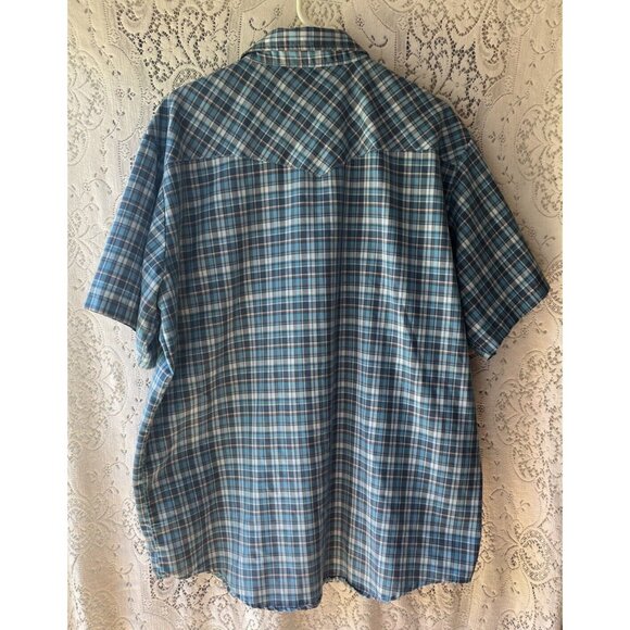 Vintage Big Mac Authentic Work Wear Men's Blue Plaid Pearl Snap Shirt - Picture 6 of 6